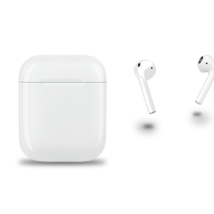 Apple AirPods 2, MV7N2), Эхошум от микрофона во время разговора / high copy, Белый - Б/У