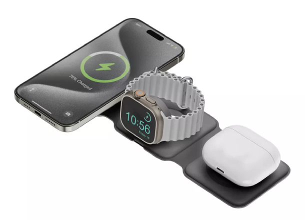 Беспроводное зарядное устройство Bazic GoMag Trio PLUS magnetic wireless foldable 15W Grey