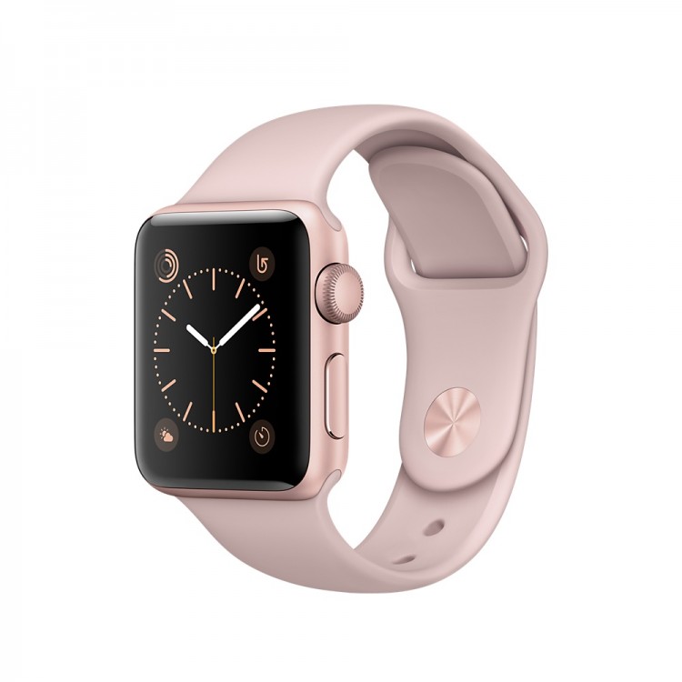 Apple Watch Series 1, 38мм, Корпус из аллюминия, С силиконовым ремешком (Без коробки / Не включаются), Розовое золото - Б/У