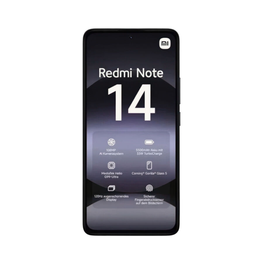 Xiaomi Redmi Note 14 6/128Гб, Без зарядного устройства, Полночный черный, EU