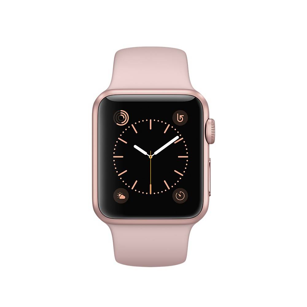 Apple Watch Series 1, 38мм, Корпус из аллюминия, С силиконовым ремешком (Без коробки / Не включаются), Розовое золото - Б/У