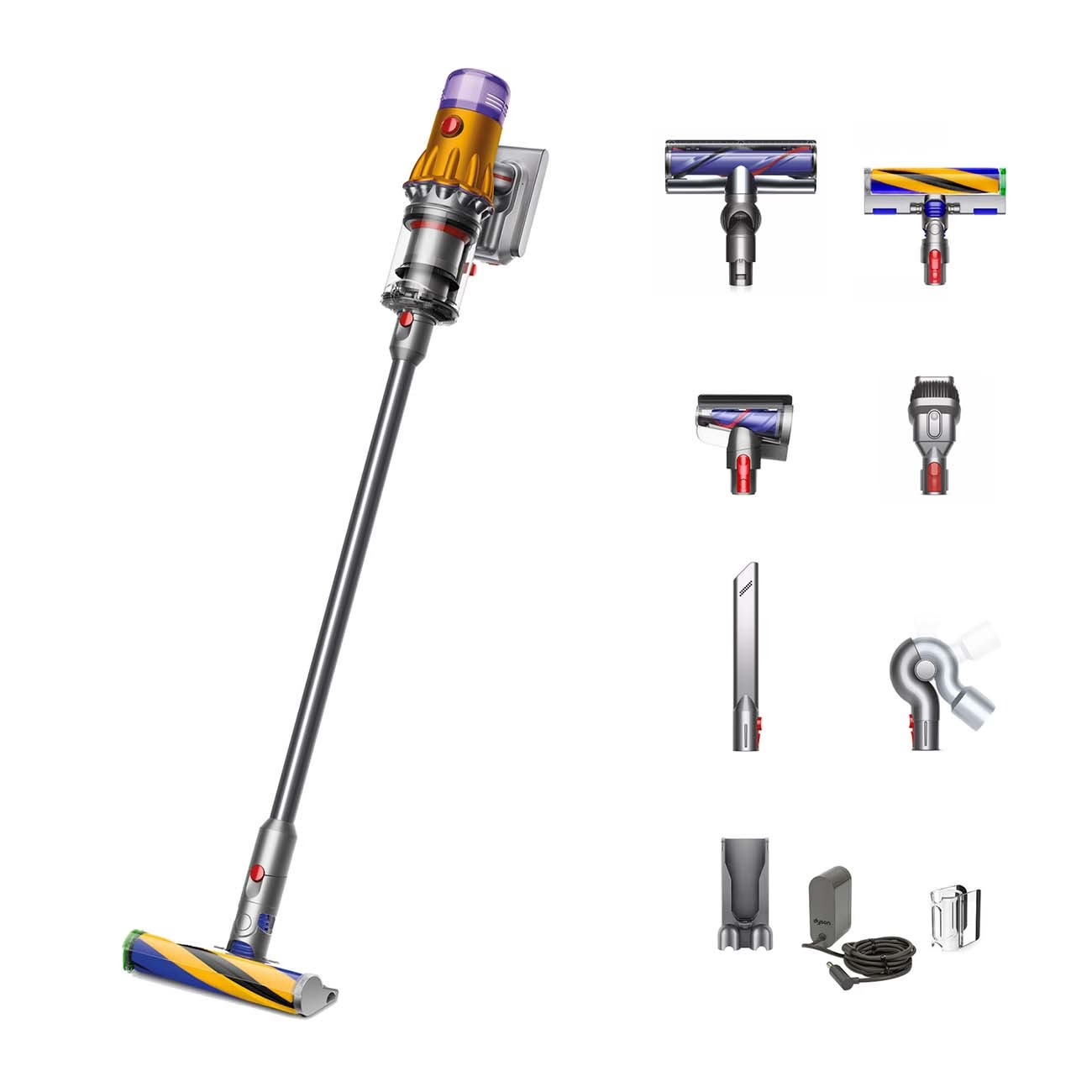 Беспроводной пылесос Dyson V12 Detect Slim Absolute Vacuum Cleaner, Никель/Желтый