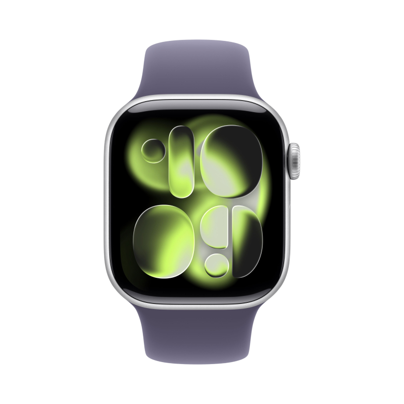 Умные часы Apple Watch Series 11 GPS 42мм, корпус Серебристый, ремешок Фиолетовый S/M