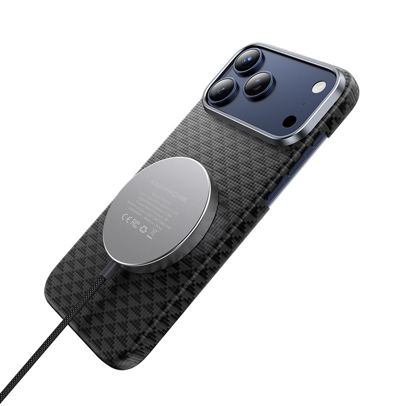 Чехол KeePhone Kevlar Paris Carbon MagSafe Case для iPhone 17 Pro, Синий