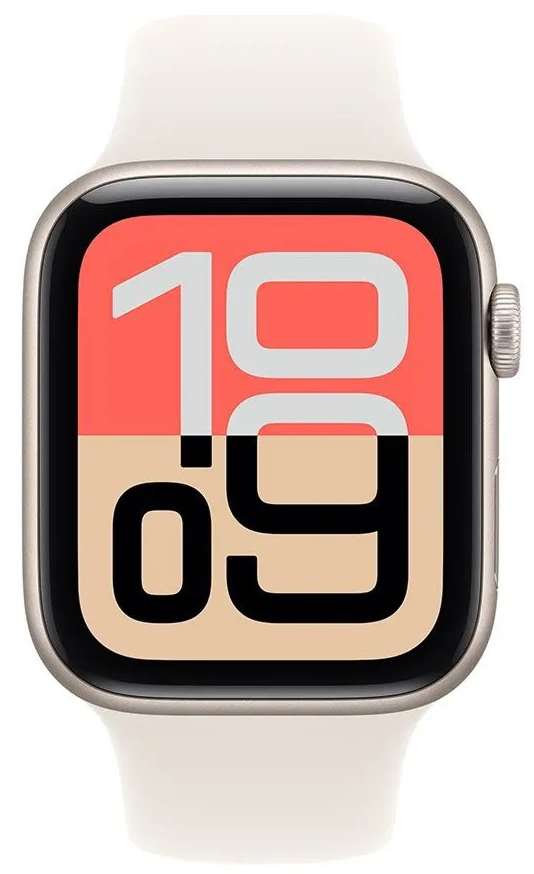 Apple Watch SE 3 (2025) 44мм GPS + Cellular, корпус Сияющая звезда, ремешок Сияющая звезда S/M (MEPE4)